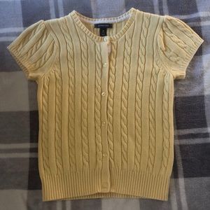 Lands’ End short sleeved cable cardigan